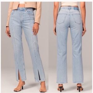 Abercrombie & Fitch The 90s Straight Ultra High Rise Split Hem Jeans SZ 24 / 00